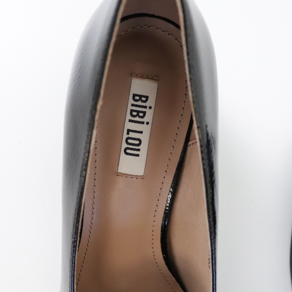 Anthropologie Bibi Lou Valencia Heeled Loafers Pumps Black Patent Leather 39 9 - Picture 5 of 10